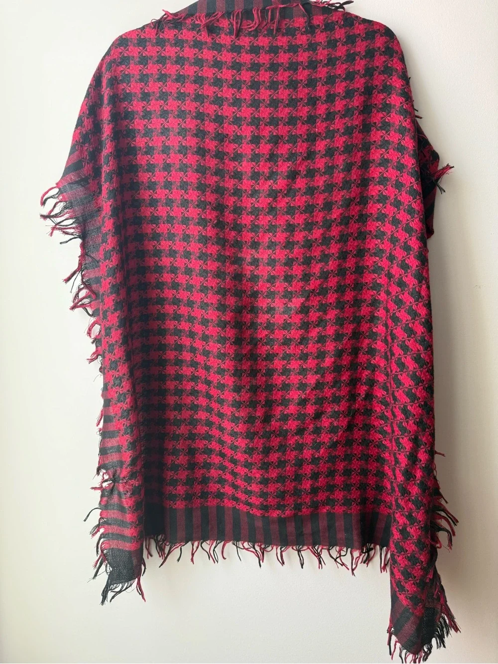 Red and Black Houndstooth Scarf